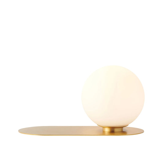 Anders Frosted Glass Desk Lamp - Satin Brass Desk Lamp Mayfield Lighting