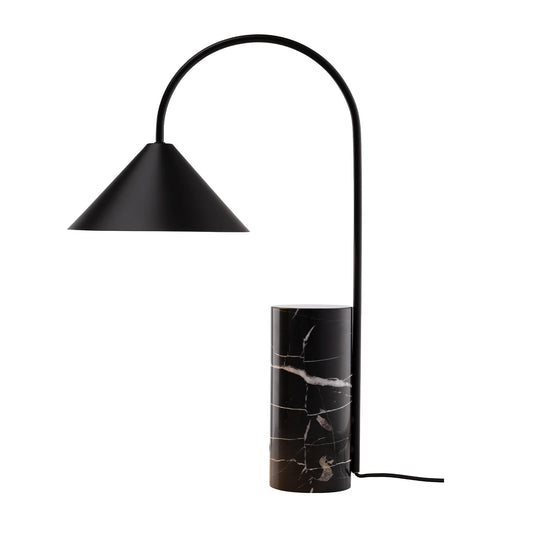Arcus Black Marble Cylinder Table Lamp Table Lamp Mayfield Lighting