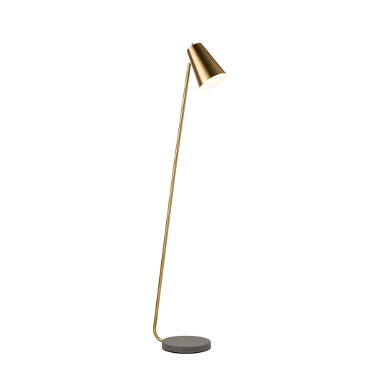 Arlen Adjustable Shade Floor Lamp - Satin Brass Floor Lamp Mayfield Lighting
