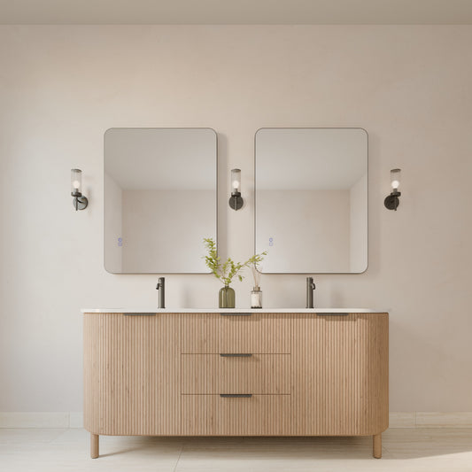 Asta Framed Rectangular LED Bathroom Mirror Mirror Lumixe