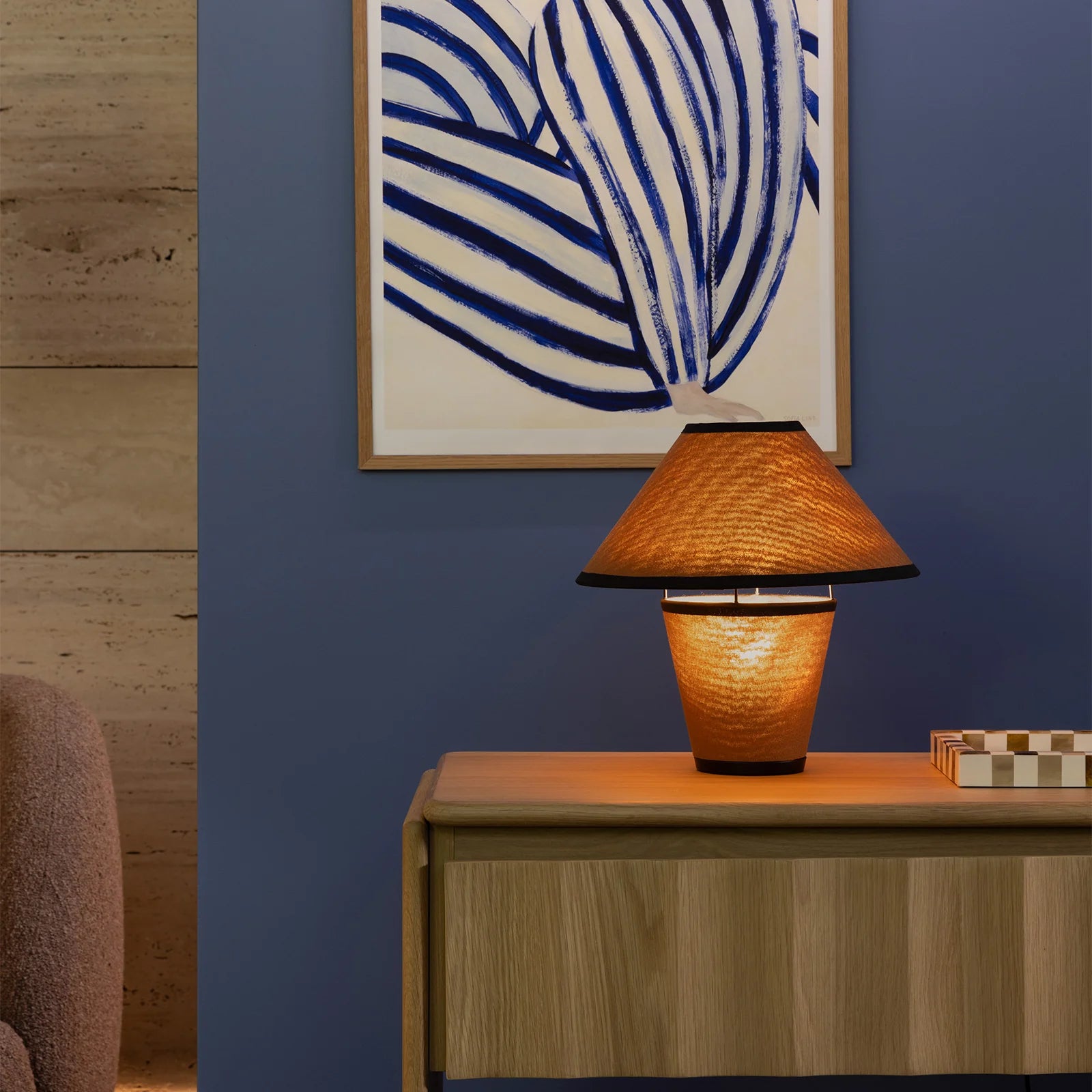Atticus Terracotta Linen Table Lamp Table Lamp Mayfield Lighting