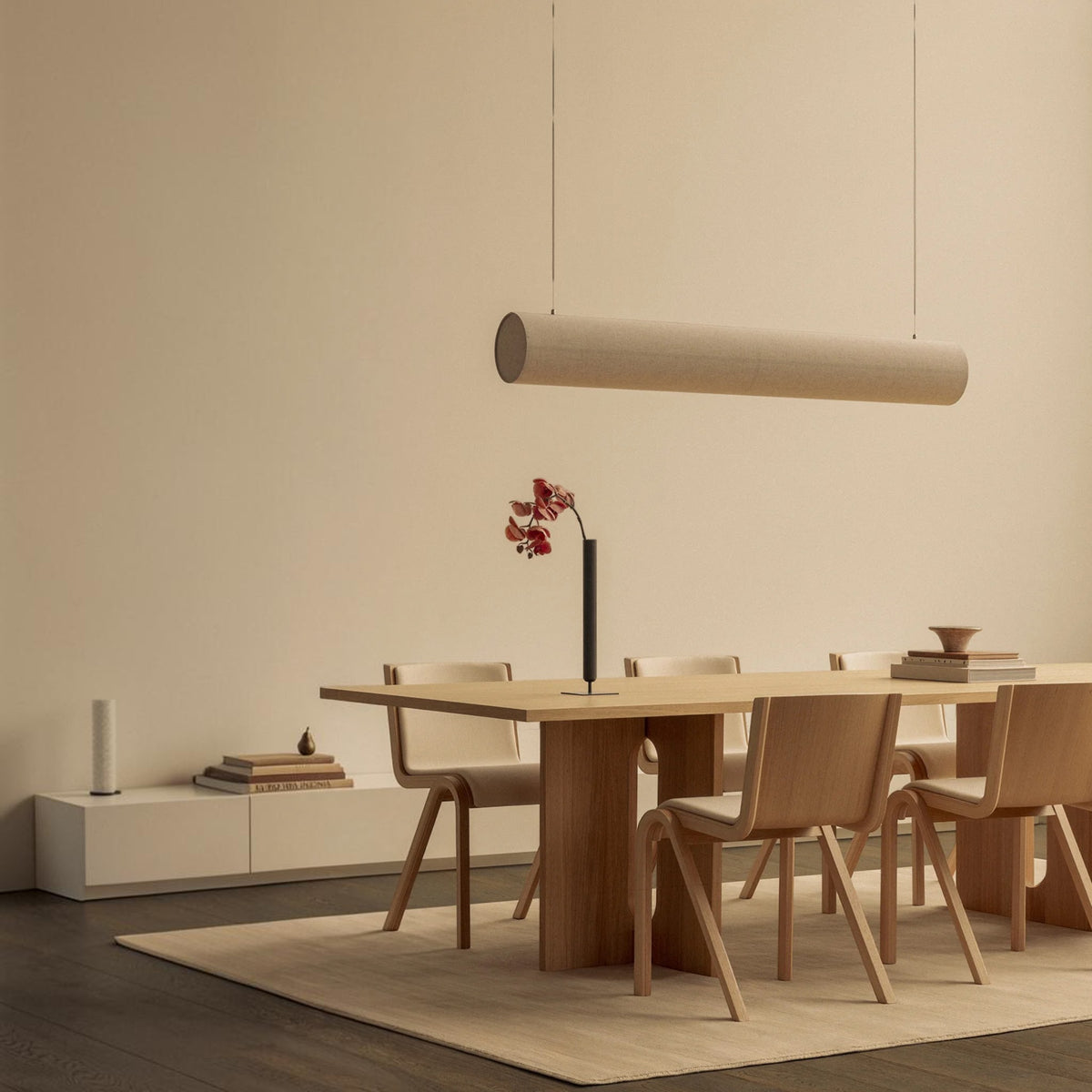 Audo CPH Hashira Linear Linen Pendant Light - Raw Pendant Light Design Mode