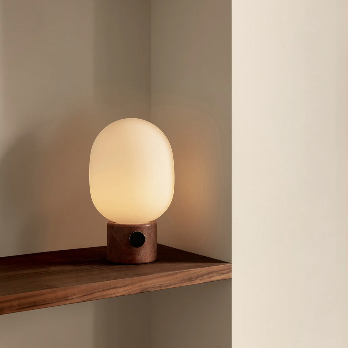 Audo CPH JWDA Large Sculptural Table Lamp - Red Travertine Table Lamp Design Mode