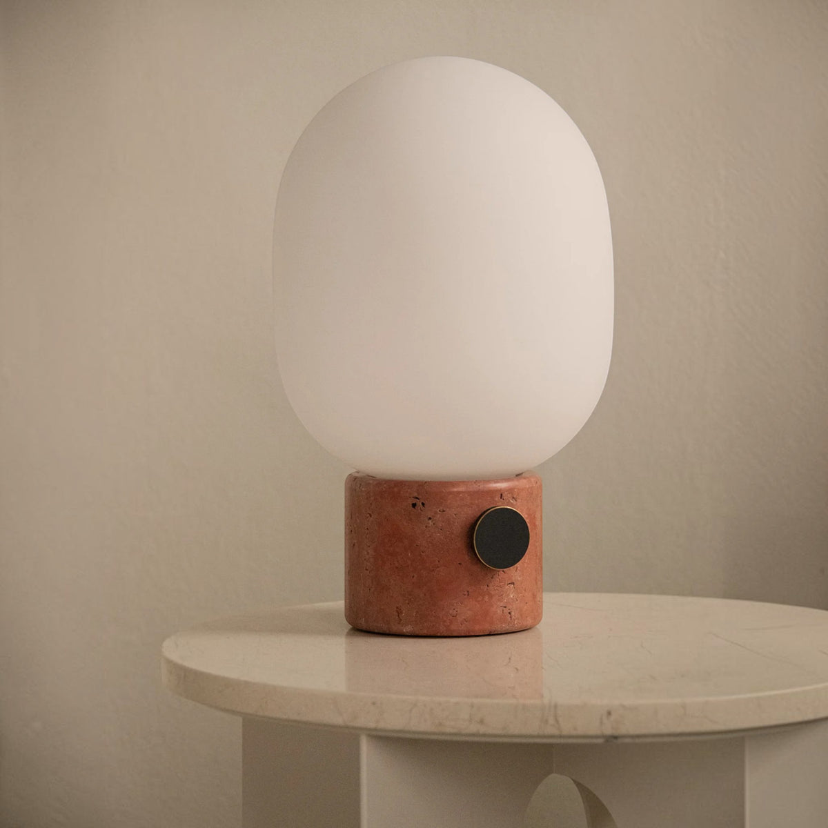 Audo CPH JWDA Large Sculptural Table Lamp - Red Travertine Table Lamp Design Mode