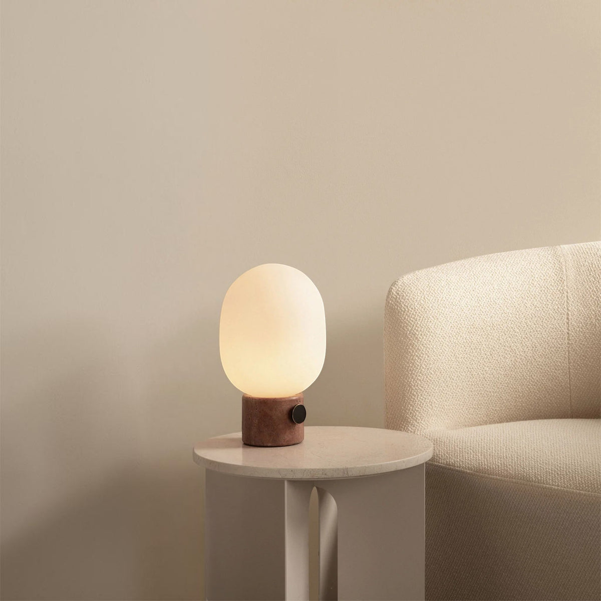Audo CPH JWDA Large Sculptural Table Lamp - Red Travertine Table Lamp Design Mode