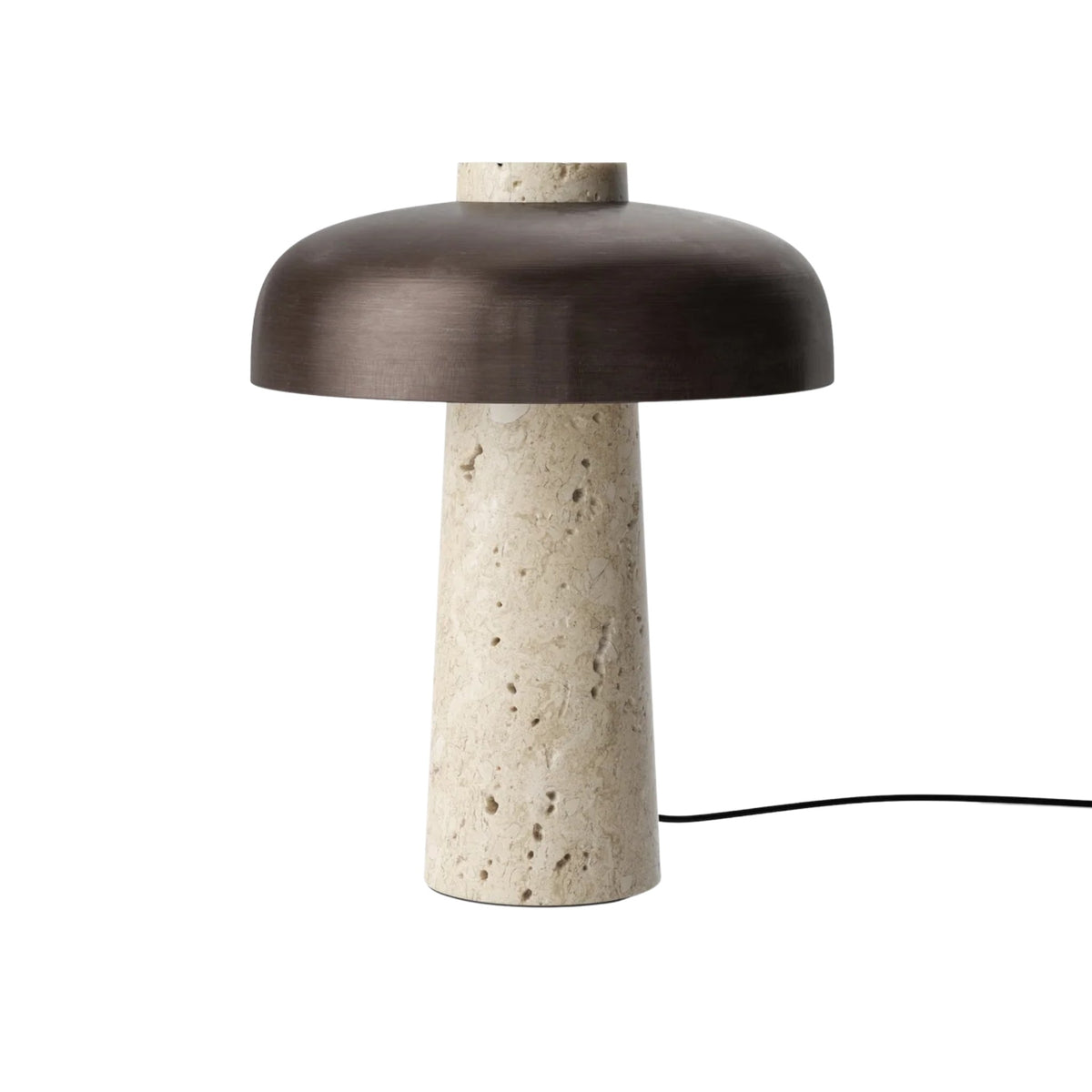Audo CPH Reverse Travertine Stone Table Lamp - Bronzed Brass Table Lamp Design Mode