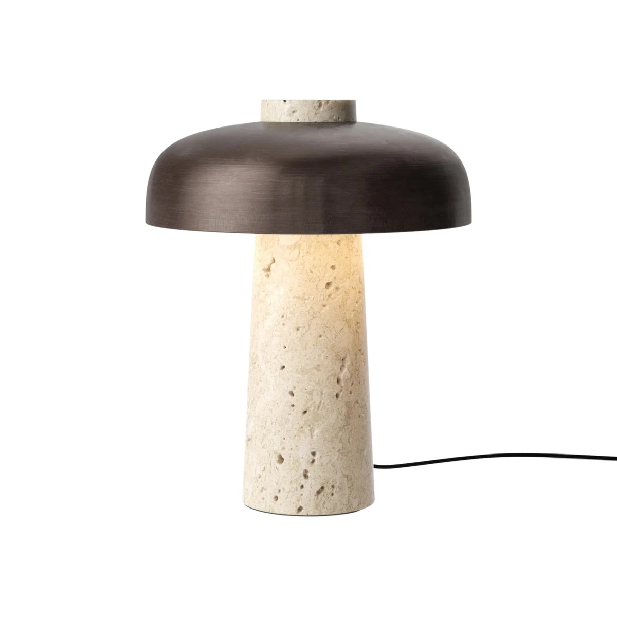 Audo CPH Reverse Travertine Stone Table Lamp - Bronzed Brass Table Lamp Design Mode