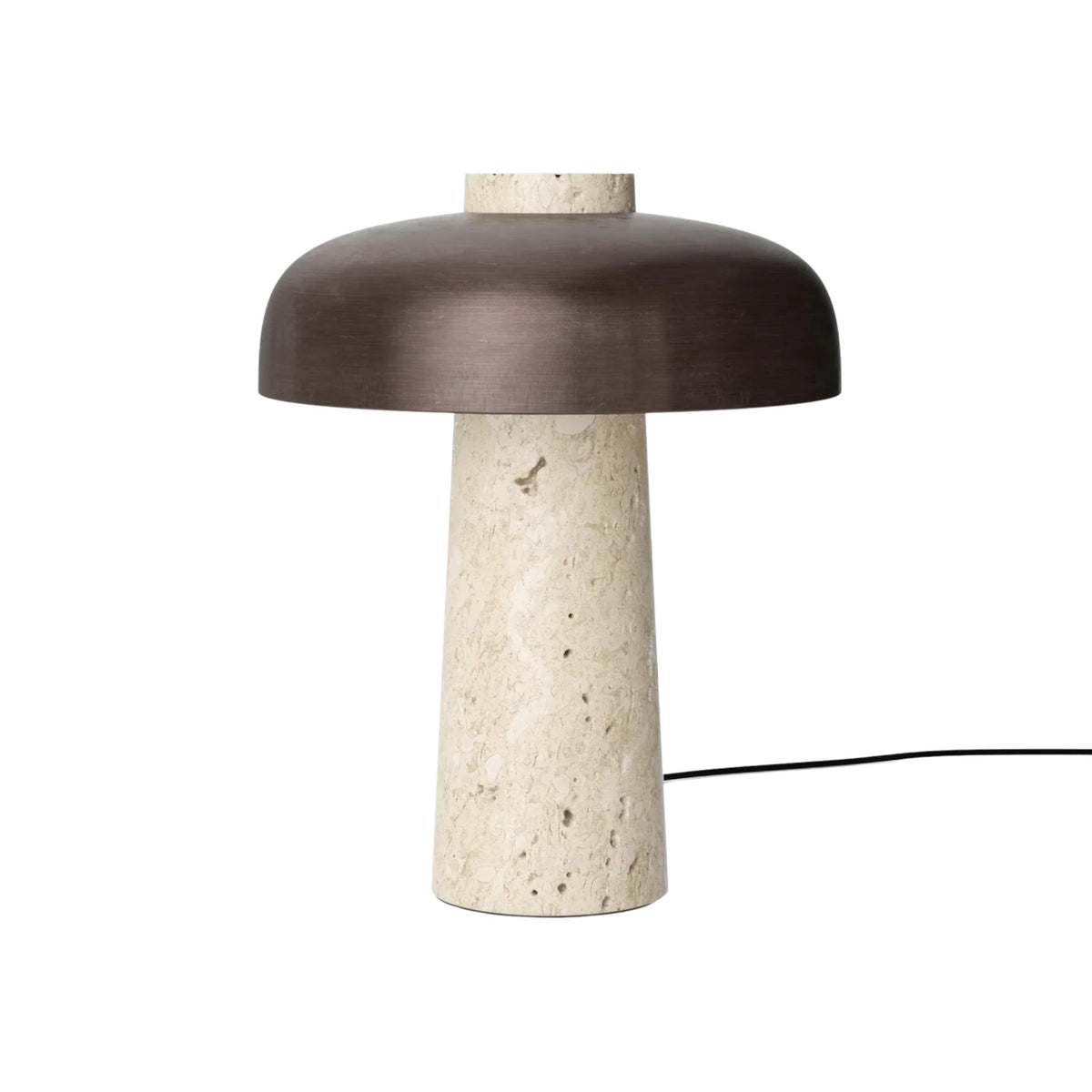 Audo CPH Reverse Travertine Stone Table Lamp - Bronzed Brass Table Lamp Design Mode