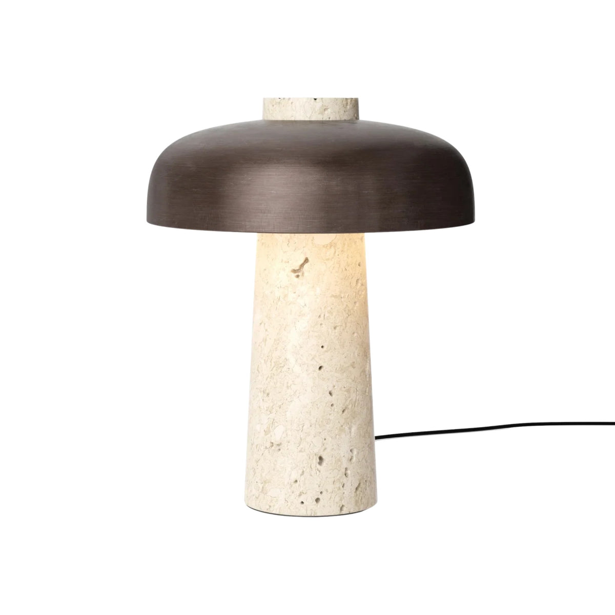 Audo CPH Reverse Travertine Stone Table Lamp - Bronzed Brass Table Lamp Design Mode