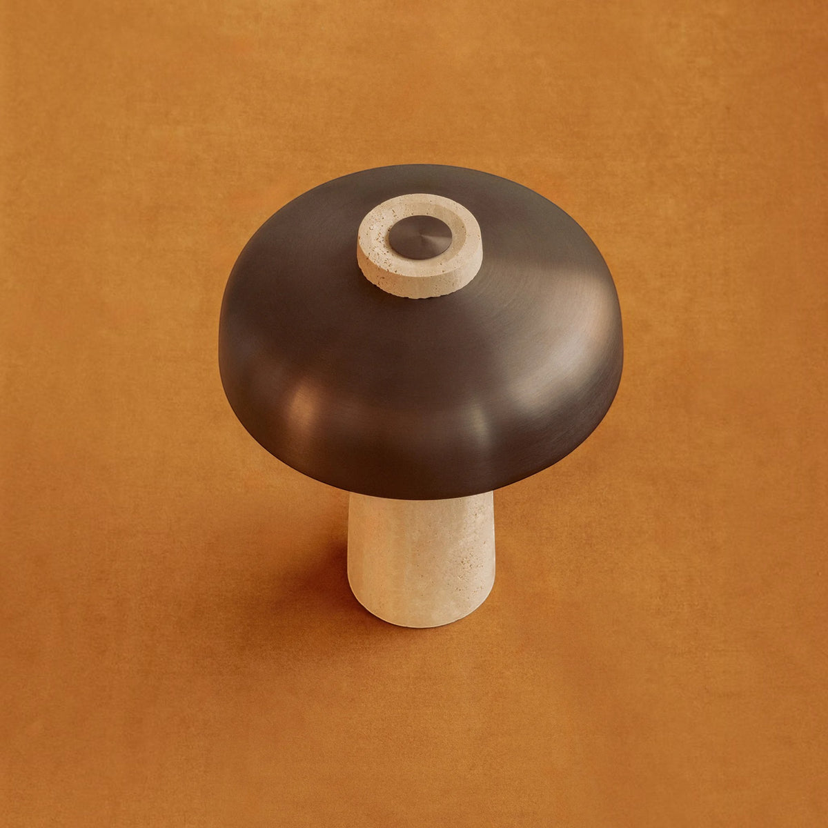 Audo CPH Reverse Travertine Stone Table Lamp - Bronzed Brass Table Lamp Design Mode