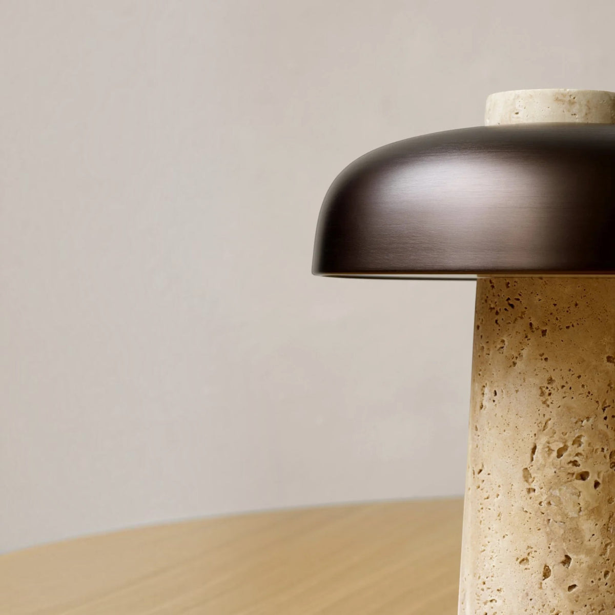 Audo CPH Reverse Travertine Stone Table Lamp - Bronzed Brass Table Lamp Design Mode