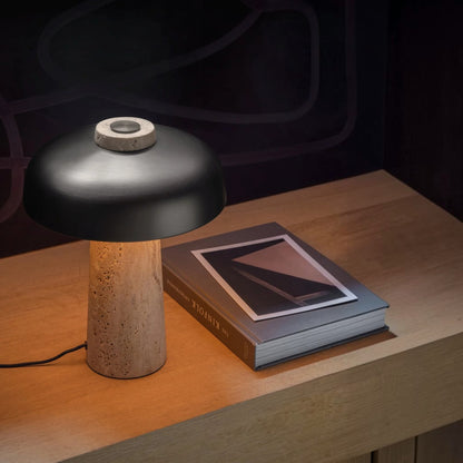 Audo CPH Reverse Travertine Stone Table Lamp - Bronzed Brass Table Lamp Design Mode