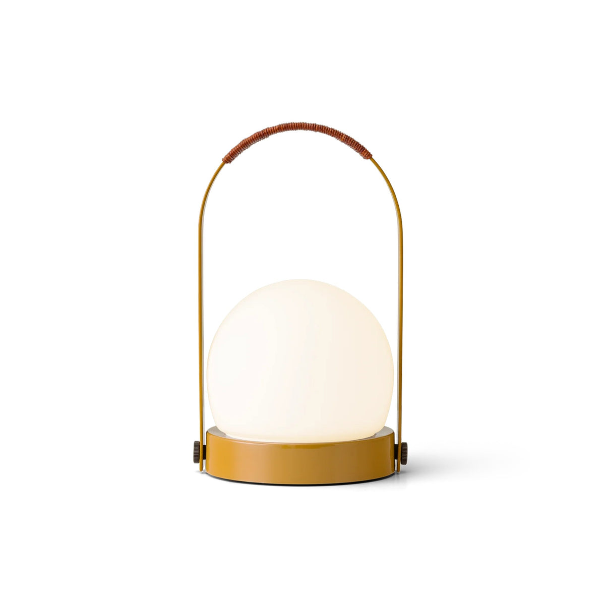 Audo CPH Carrie Leather Portable Lamp - Linen Blue Table Lamp Design Mode Golden Brown