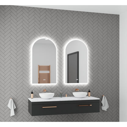 Aura Frameless Arch LED Bathroom Mirror Mirror Lumixe