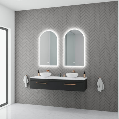 Aura Frameless Arch LED Bathroom Mirror Mirror Lumixe