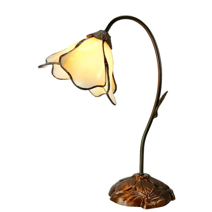 Beige Single Lotus Tiffany Stained Glass Table Lamp Table Lamp G&G Bros