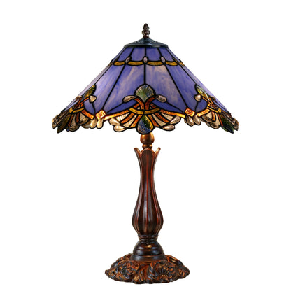 Benita Periwinkle Stained Glass Table Lamp Table Lamp G&G Bros Large