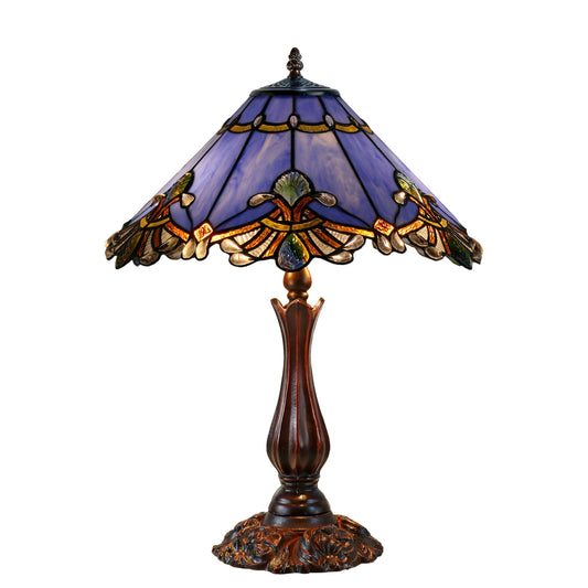 Benita Periwinkle Stained Glass Table Lamp Table Lamp G&G Bros Large
