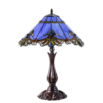Benita Periwinkle Stained Glass Table Lamp Table Lamp G&G Bros