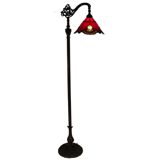 Benita Red Edwardian Stained Glass Floor Lamp Floor Lamp G&G Bros