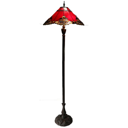 Benita Red Stained Glass Floor Lamp Floor Lamp G&G Bros