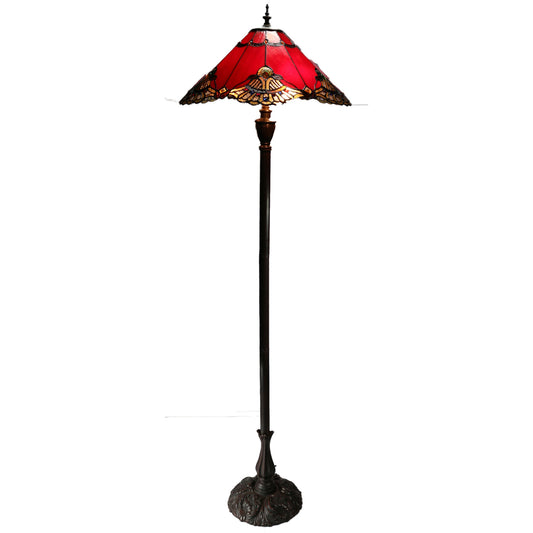 Benita Red Stained Glass Floor Lamp Floor Lamp G&G Bros