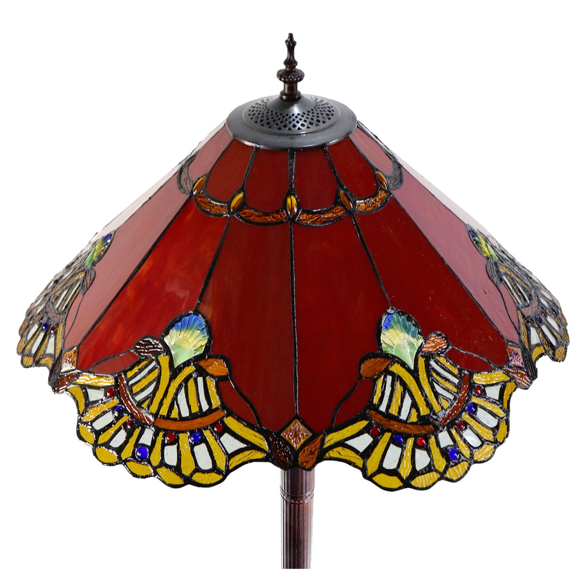 Benita Red Stained Glass Floor Lamp Floor Lamp G&G Bros