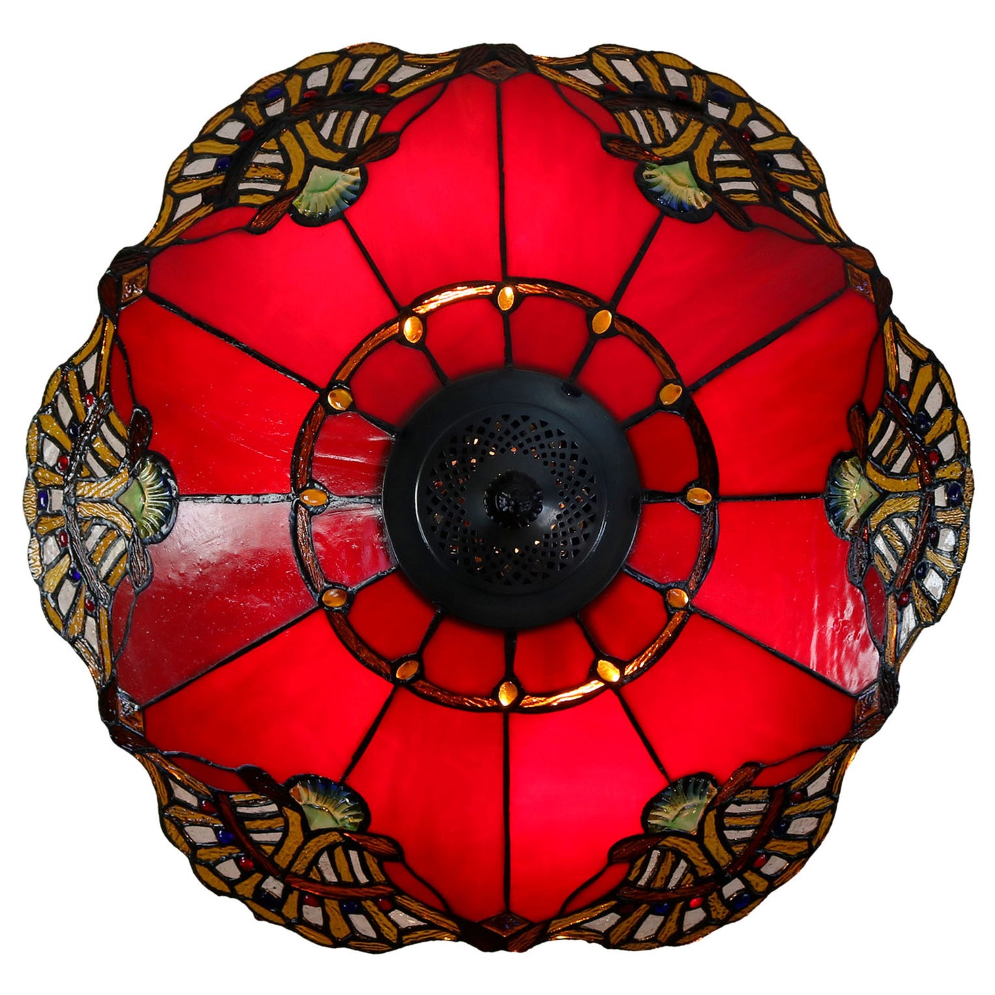 Benita Red Stained Glass Floor Lamp Floor Lamp G&G Bros