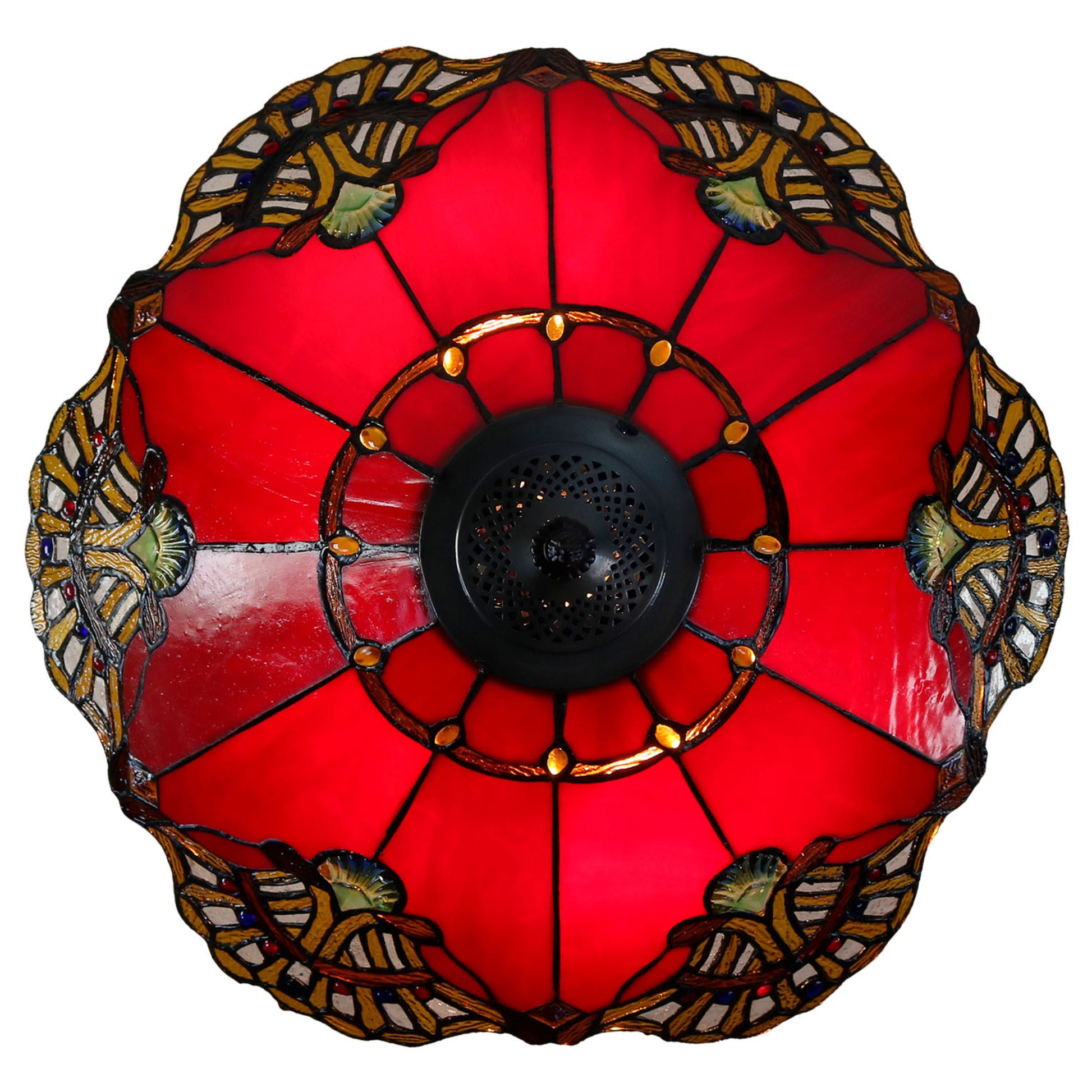 Benita Red Stained Glass Floor Lamp Floor Lamp G&G Bros