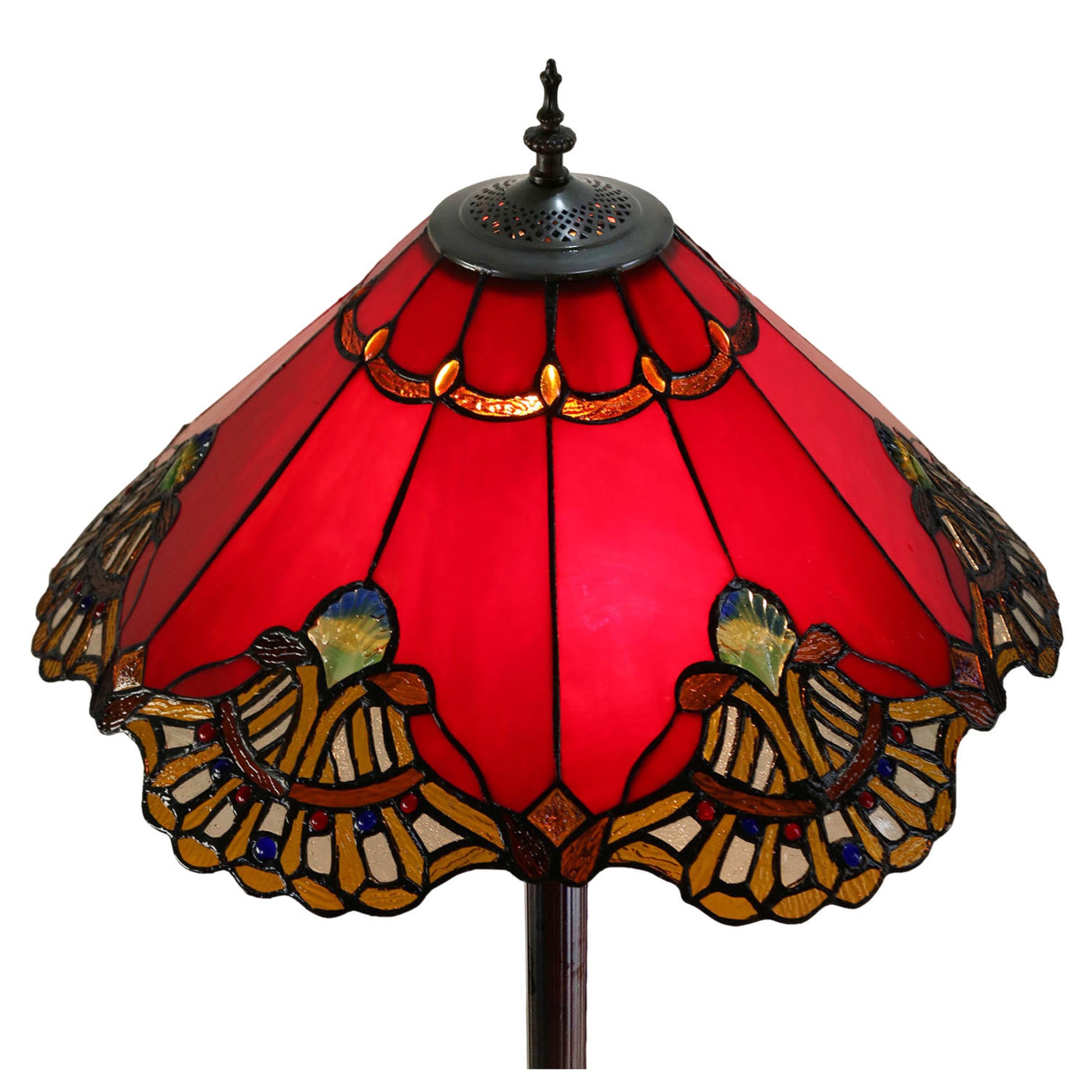 Benita Red Stained Glass Floor Lamp Floor Lamp G&G Bros
