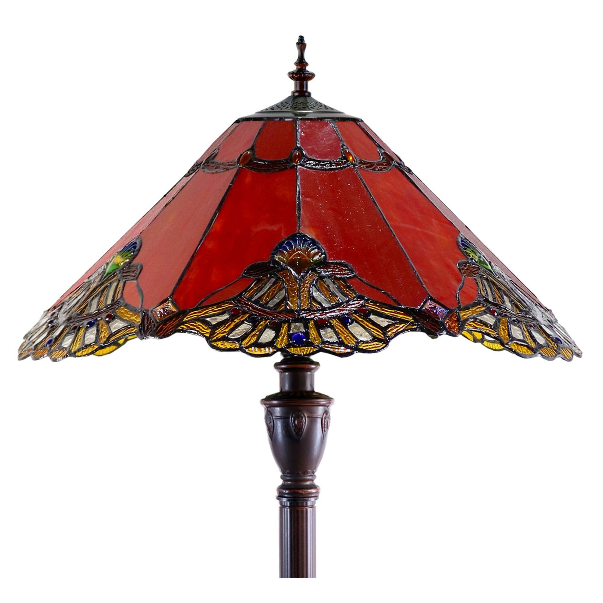 Benita Red Stained Glass Floor Lamp Floor Lamp G&G Bros