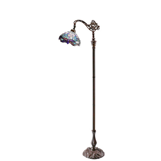Blue Dragonfly Edwardian Stained Glass Floor Lamp Floor Lamp G&G Bros