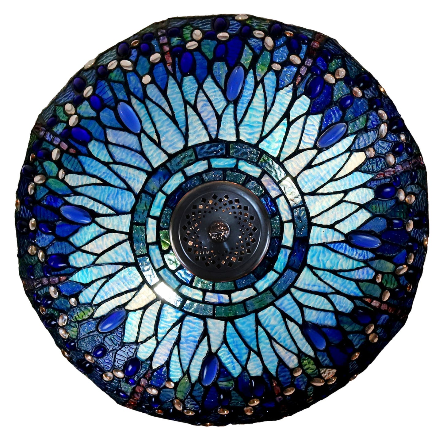 Blue Dragonfly Stained Glass Floor Lamp Floor Lamp G&G Bros