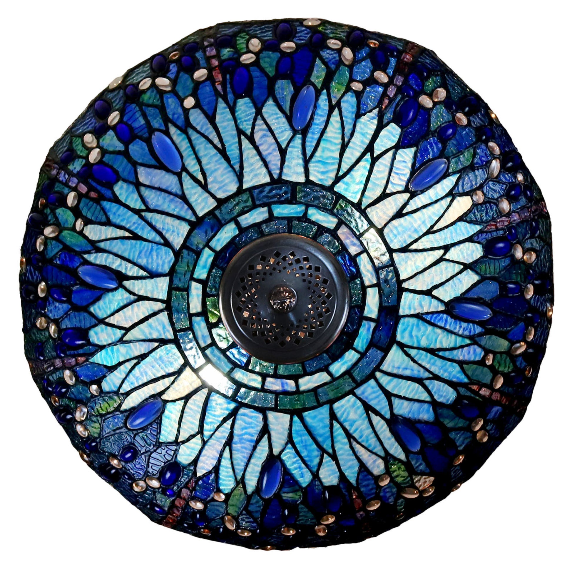 Blue Dragonfly Stained Glass Floor Lamp Floor Lamp G&G Bros