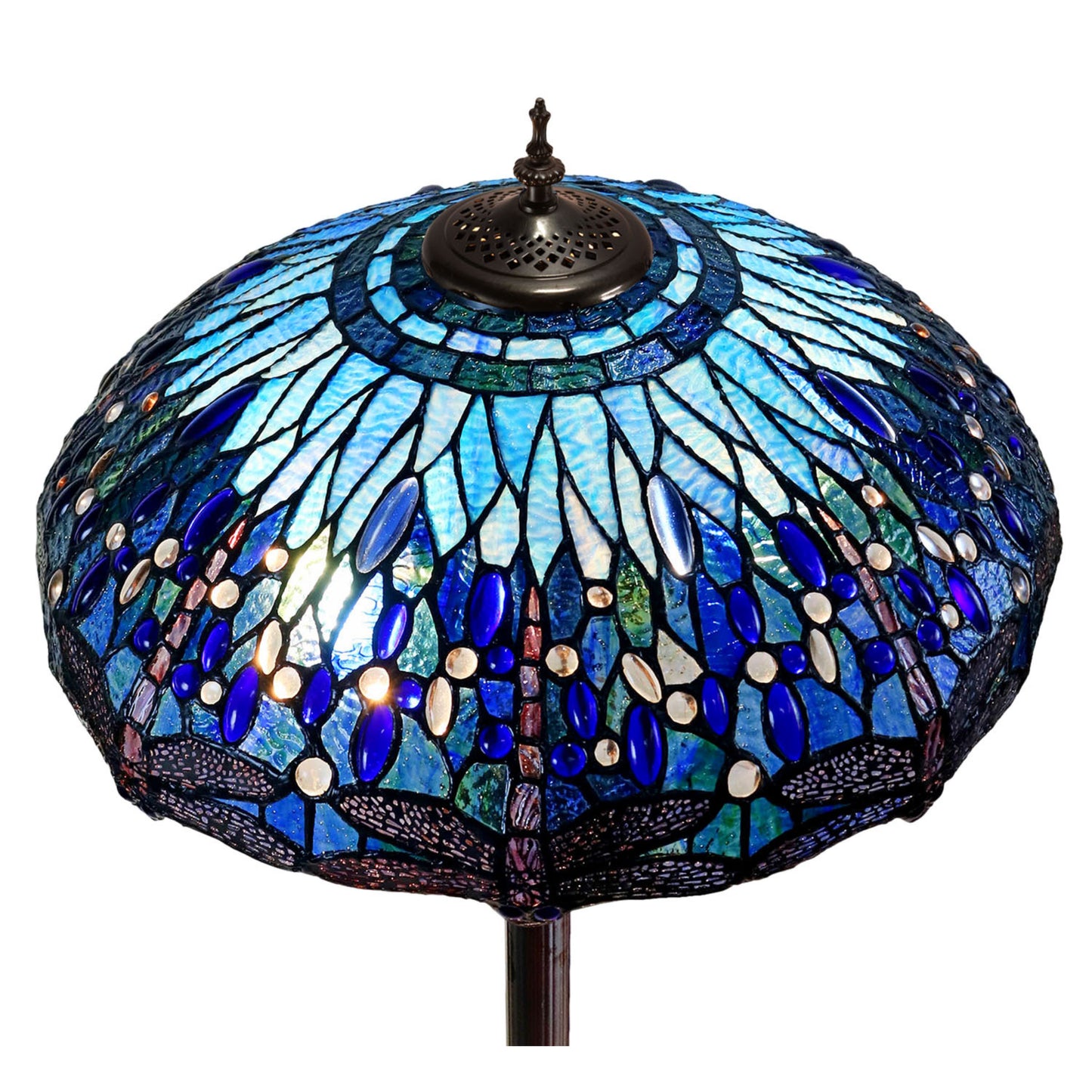 Blue Dragonfly Stained Glass Floor Lamp Floor Lamp G&G Bros