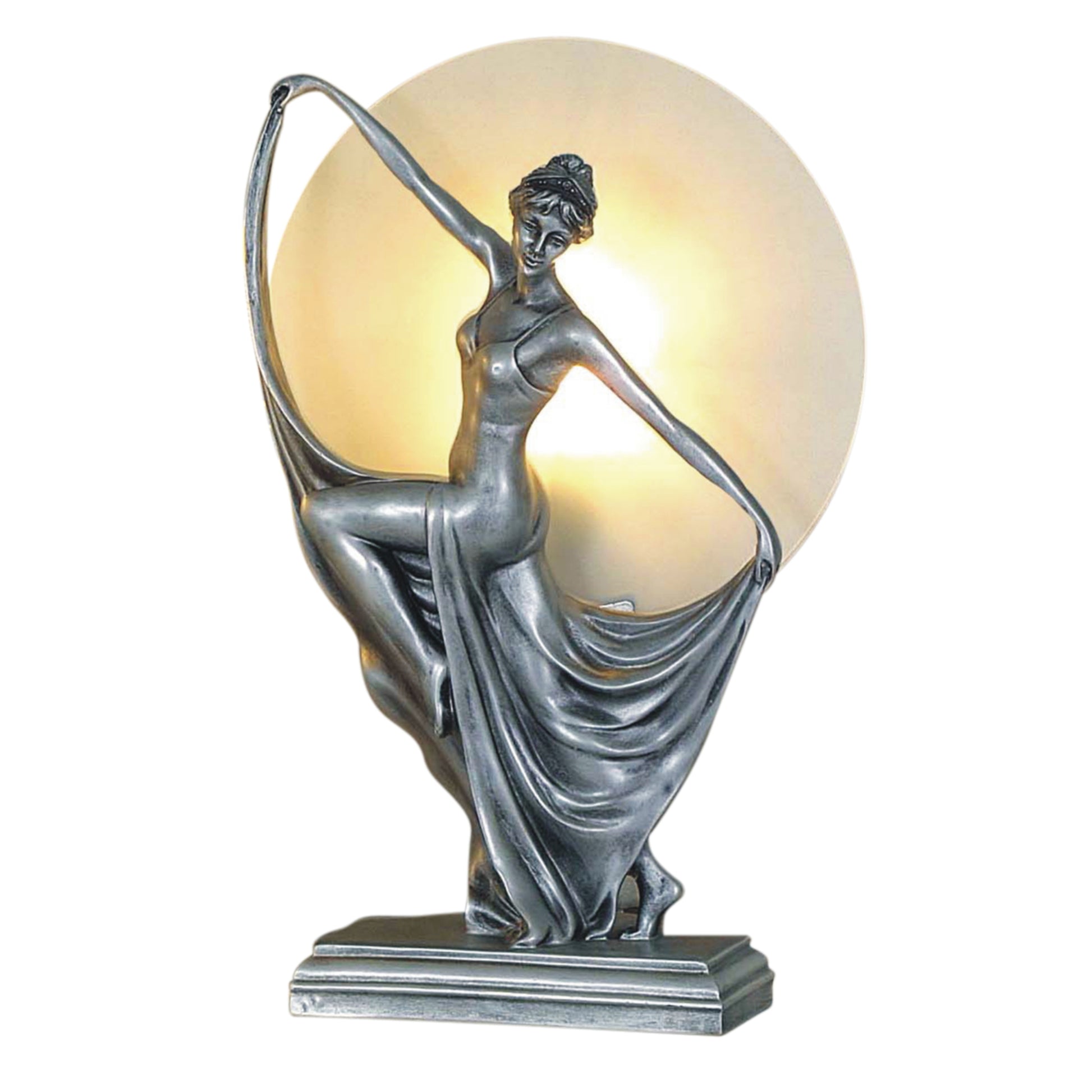 Boleyn Sculptural Art Deco Table Lamp Table Lamp G&G Bros Silver