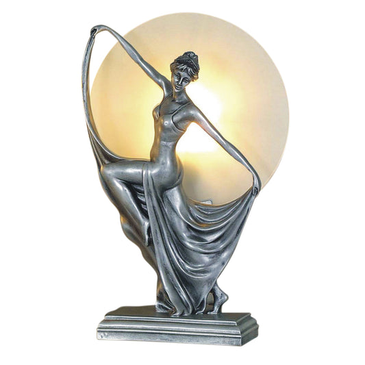 Boleyn Sculptural Art Deco Table Lamp Table Lamp G&G Bros Silver