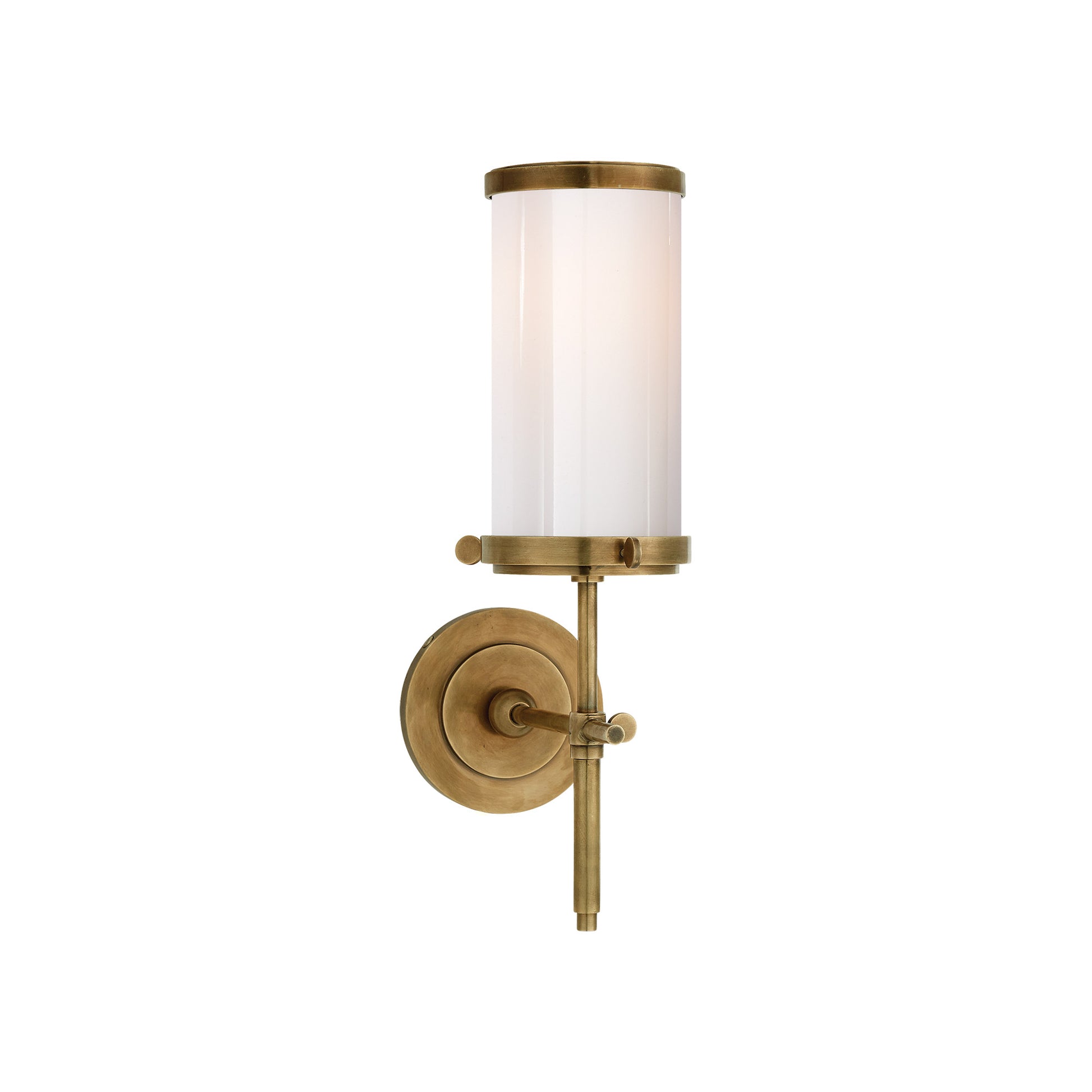Thomas O'Brien Bryant Bath Sconce in Bronze with White Glass Wall Light Bloomingdales Lighting Brass  