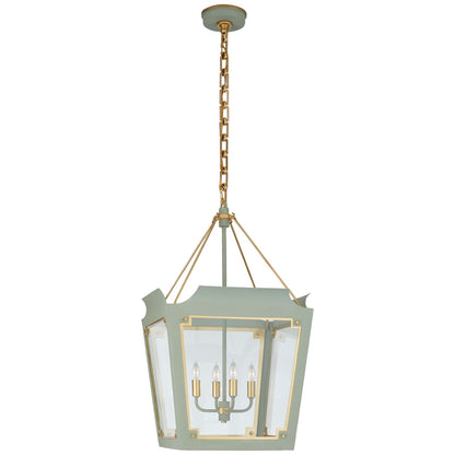 Julie Neill Caddo Medium Gild Lantern Pendant Light - Matte Black Pendant Light Bloomingdales Lighting Celadon  