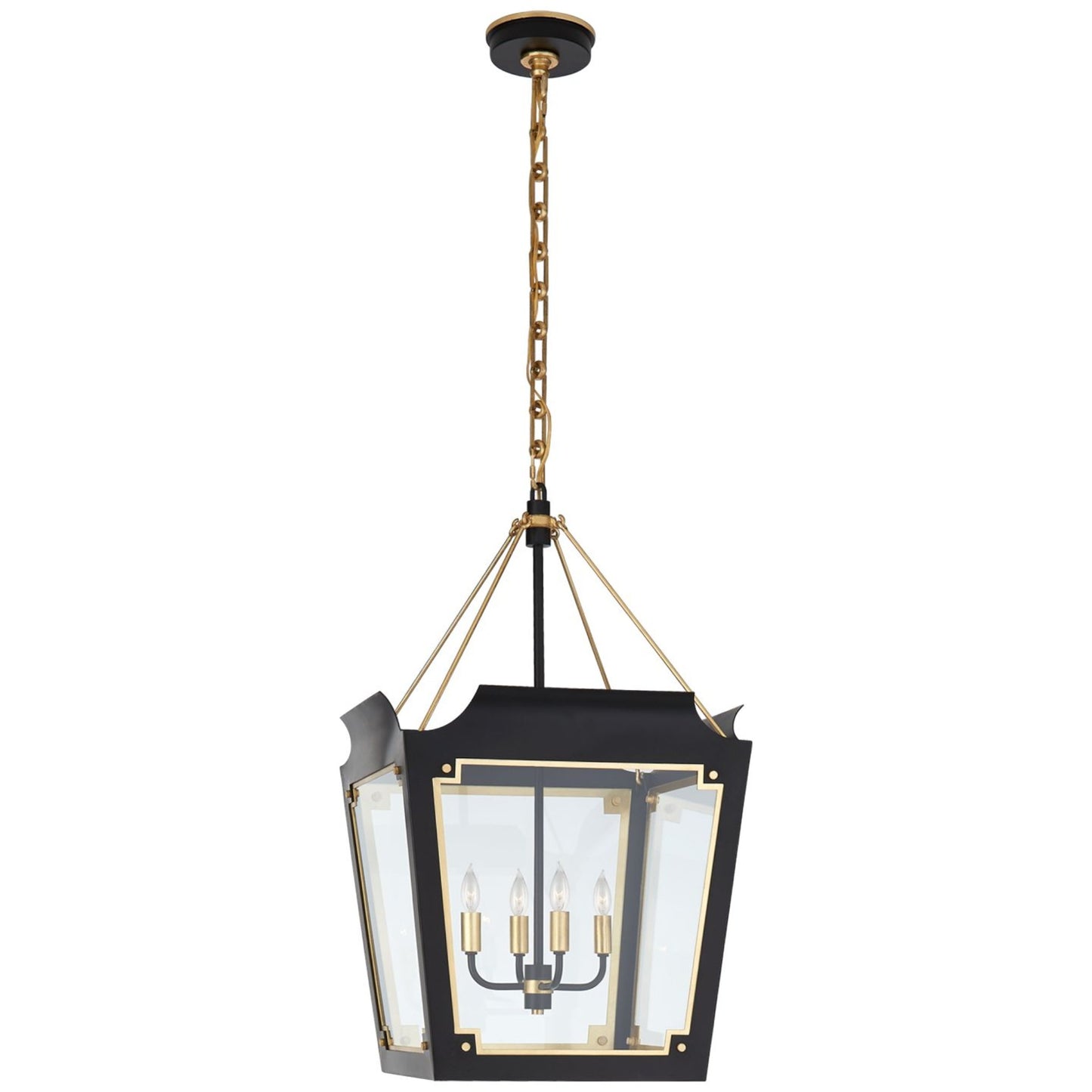 Julie Neill Caddo Medium Gild Lantern Pendant Light - Soft White Pendant Light Bloomingdales Lighting Matte Black  