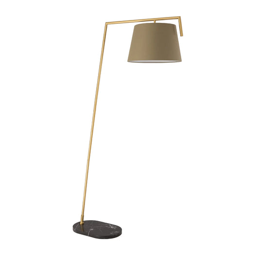 Caden Over Reach Marble Floor lamp - Brushed Brass Floor Lamp Mayfield Lighting