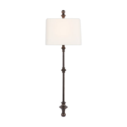 Chapman & Myers Cawdor Stanchion Linen Wall Sconce - Brass Wall Light Bloomingdales Lighting Aged Iron  