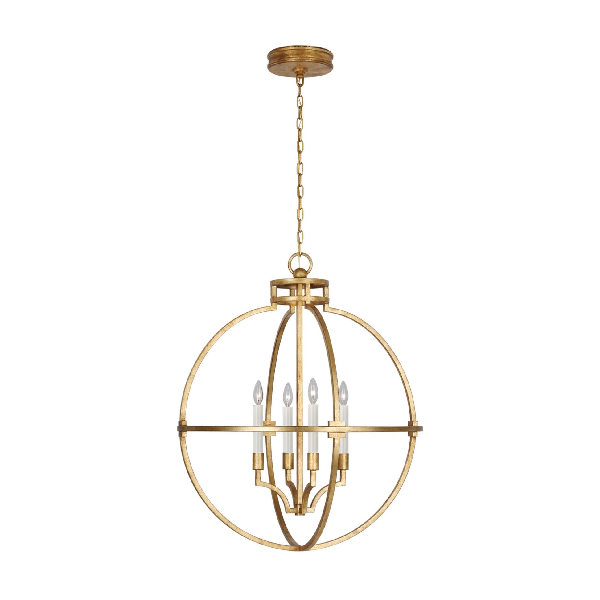 Chapman & Myers Lexie 30" Globe Lantern Light - Aged Iron Pendant Light Bloomingdales Lighting Gild  