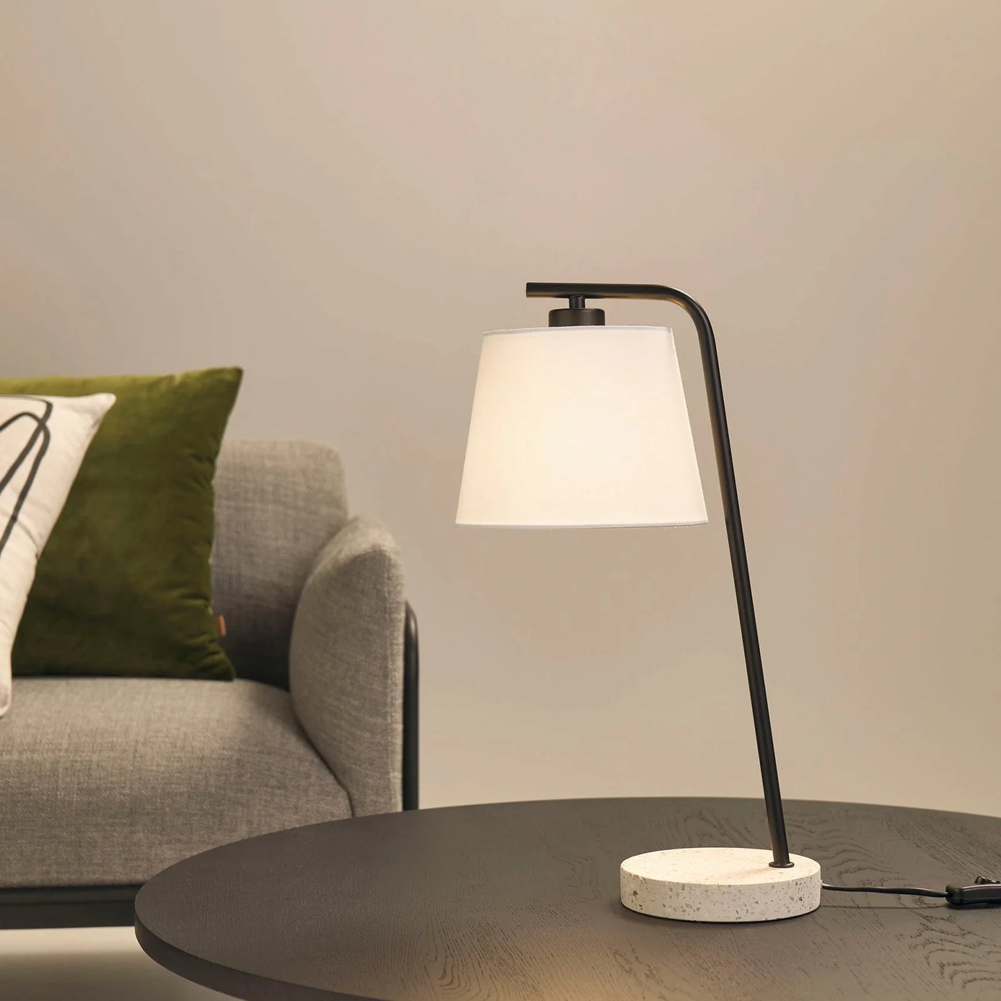 Checo Terrazzo Desk Lamp - Black & White Desk Lamp Mayfield Lighting