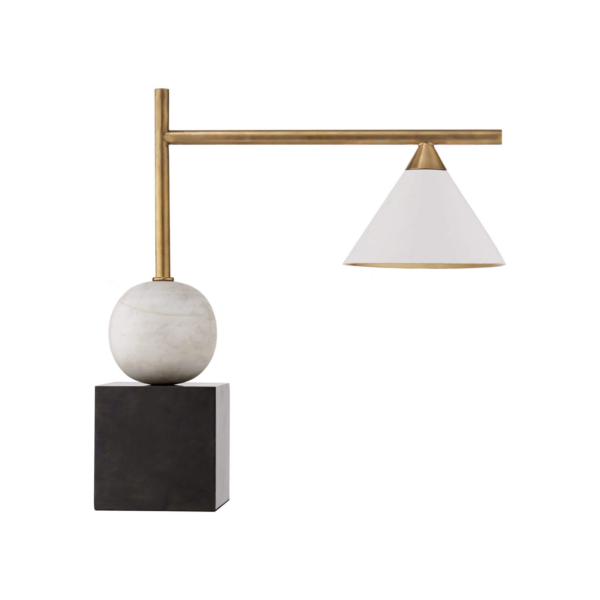 Kelly Wearstler Cleo White Metal Table Lamp - Brass Table Lamp Bloomingdales Lighting Square  