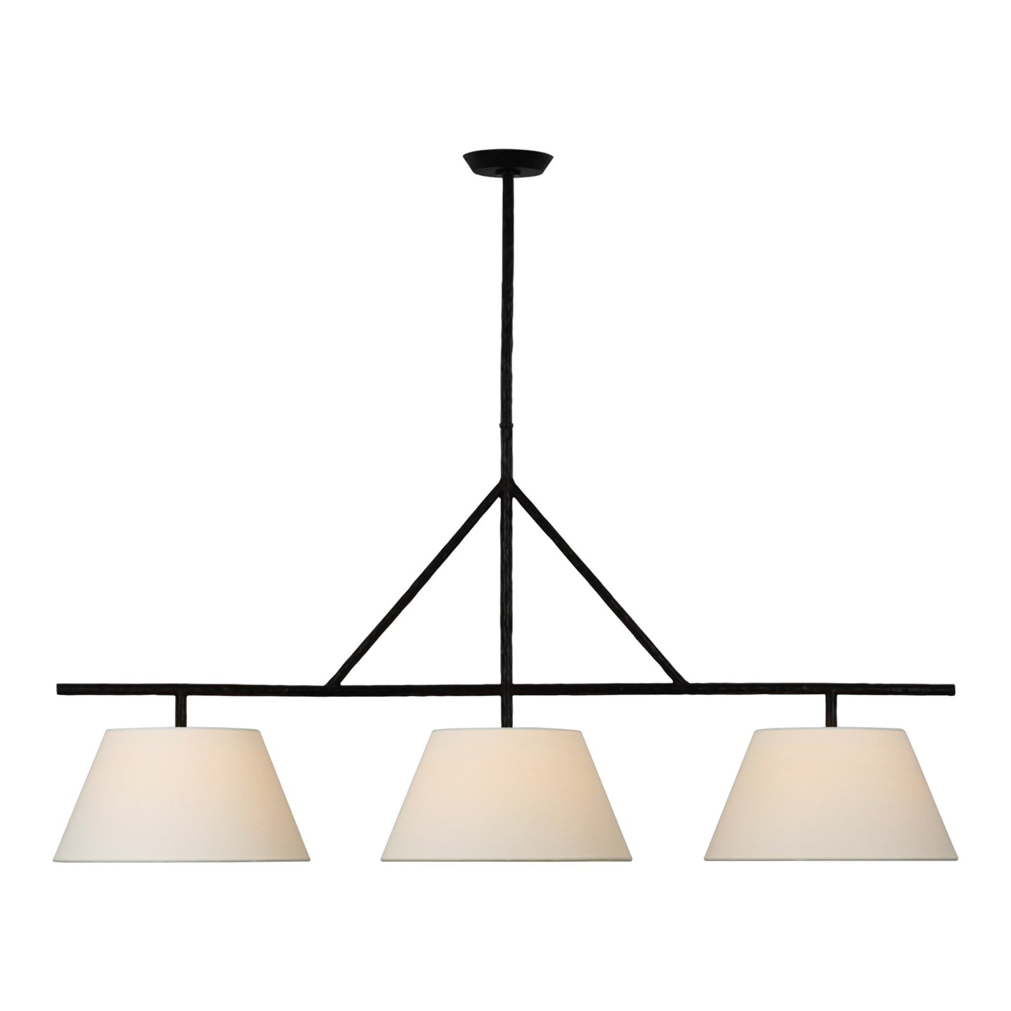 Suzanne Kasler Collette Large Linear Pendant Light - Polished Nickel Pendant Light Bloomingdales Lighting Aged Iron  