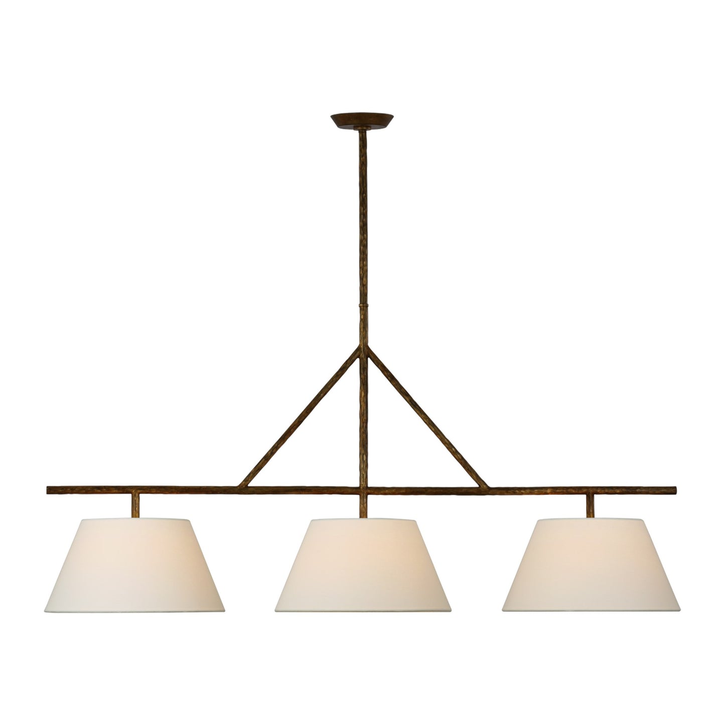 Suzanne Kasler Collette Large Linear Pendant Light - Aged Iron Pendant Light Bloomingdales Lighting Gilded Iron  