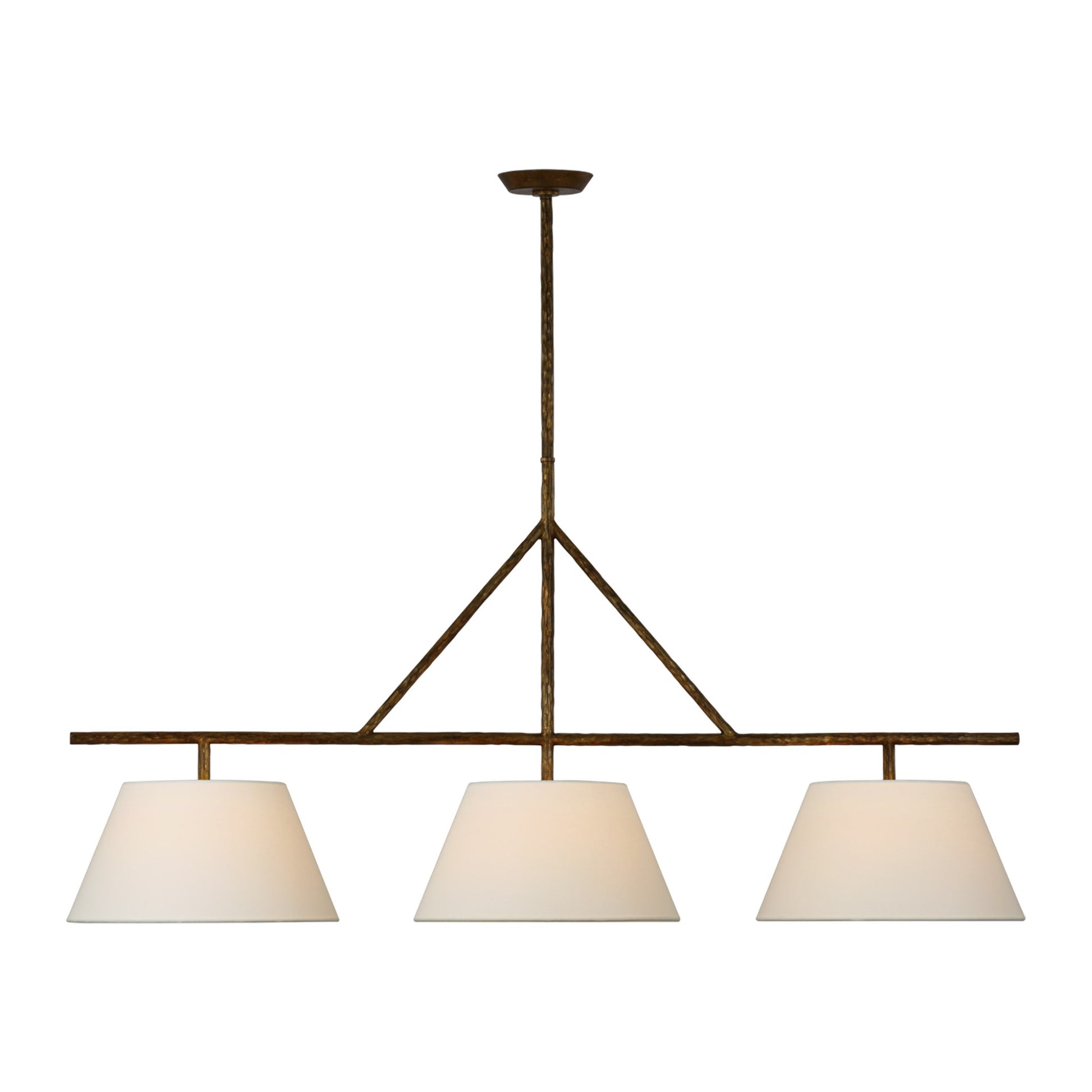 Suzanne Kasler Collette Large Linear Pendant Light - Aged Iron Pendant Light Bloomingdales Lighting Gilded Iron  