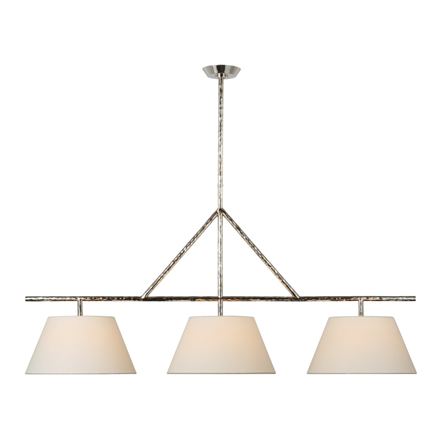 Suzanne Kasler Collette Large Linear Pendant Light - Aged Iron Pendant Light Bloomingdales Lighting Polished Nickel  