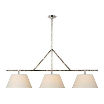 Suzanne Kasler Collette Large Linear Pendant Light - Aged Iron Pendant Light Bloomingdales Lighting Polished Nickel  
